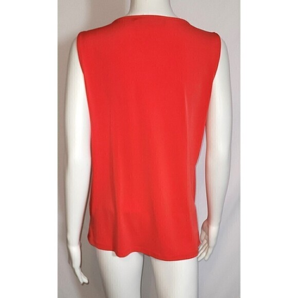 Ivanka Trump Tangerine Orange Sleeveless Floral Tank Top Blouse - Size M - Picture 4 of 8